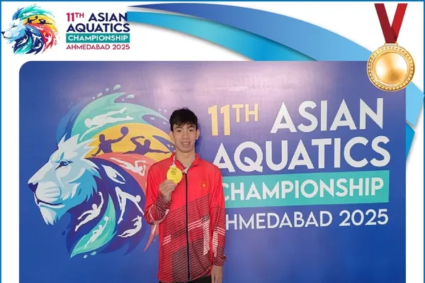 Vietnamese swimmer wins gold at 2025 Asian Aquatics Championship