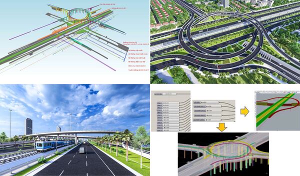 Ảnh 360 độ: Tăng tốc thi công nút giao vành đai 3,5 và Đại lộ Thăng Long