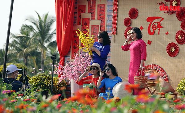 Người dân, du khách nô nức check-in lễ hội hoa Tết '4 miền' tại TP Hồ Chí Minh