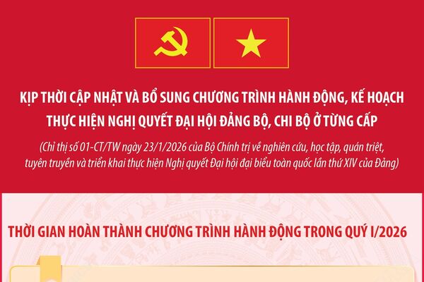 Kịp thời cập nhật và bổ sung Chương trình hành động, kế hoạch thực hiện Nghị quyết Đại hội đảng bộ, chi bộ ở từng cấp