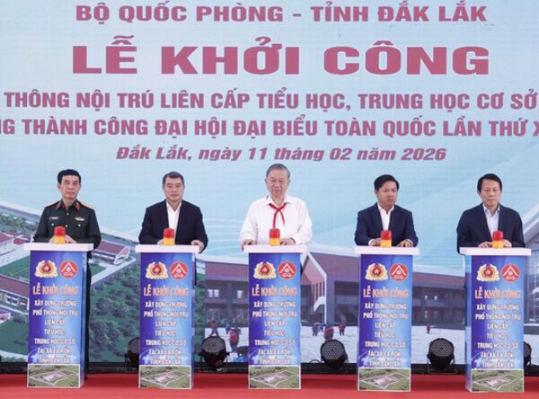 Tổng Bí thư dự khởi công Trường PTNT liên cấp Tiểu học, THCS xã Ea Rốk (Đắk Lắk)
