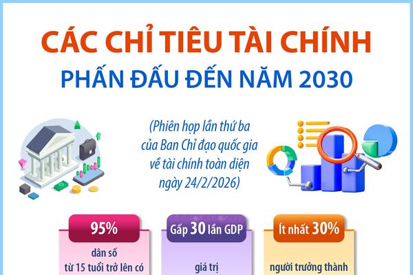 Các chỉ tiêu tài chính phấn đấu đến năm 2030