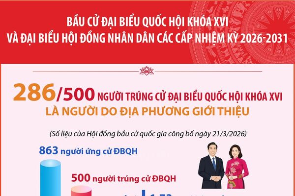 Bầu cử Quốc hội và HĐND: 286/500 người trúng cử Đại biểu Quốc hội là người do địa phương giới thiệu