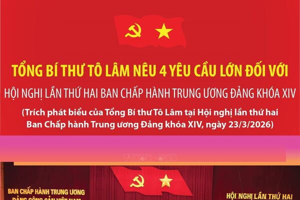 Tổng Bí thư Tô Lâm nêu 4 yêu cầu lớn đối với Hội nghị lần thứ hai Ban chấp hành Trung ương Đảng khóa XIV