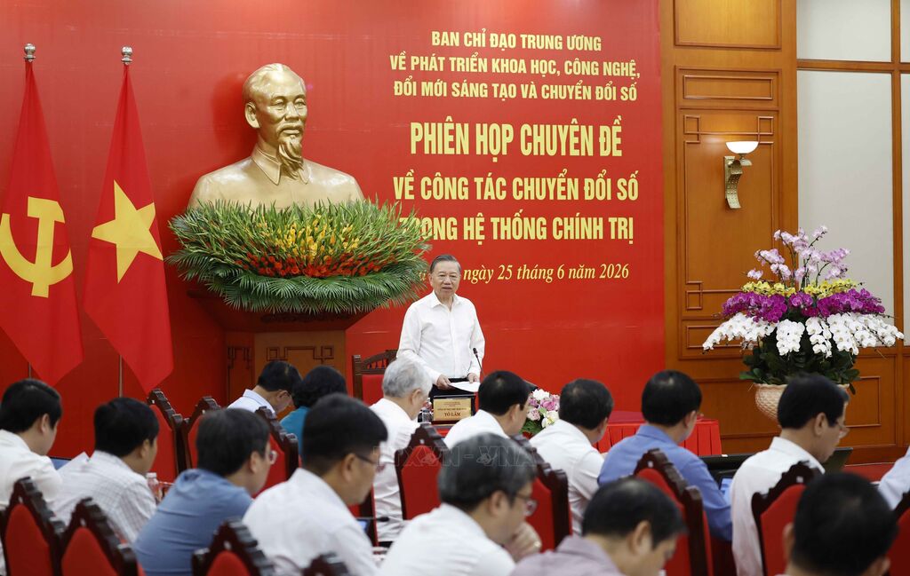 Tổng Bí thư, Chủ tịch nước chủ trì Phiên họp chuyên đề về công tác chuyển đổi số trong hệ thống chính trị